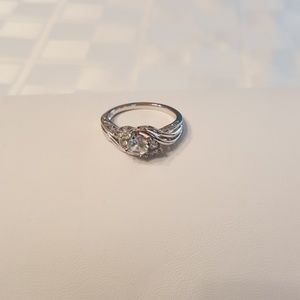 Sterling and white topaz ring